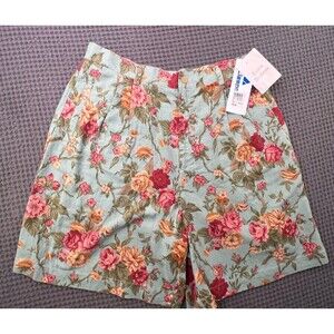 Vintage Liz Sport Womens Floral High Waist Shorts Skort Size 16 Deadstock